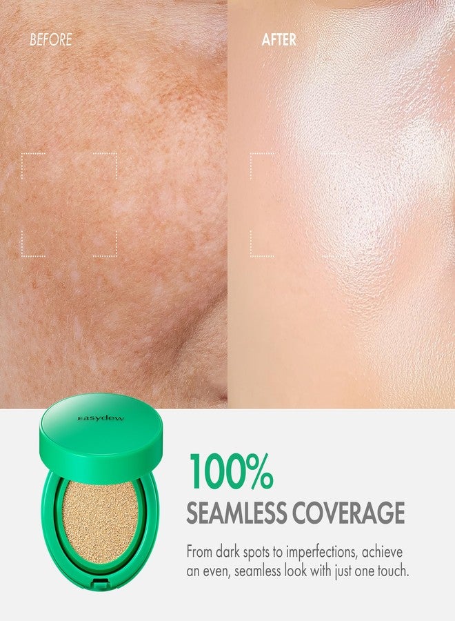 Easydew Mela B Toning Ampoule Cushion Refill - 2-in-1 Korean Skin Care & Face Beauty Makeup - Age-Defying Full Coverage Cushion Foundation with Niacinamide & Hyaluron-Vital C 0.45 oz (#21 Beige) - Image 4